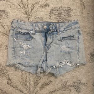 American Eagle Light Wash Denim Shorts
